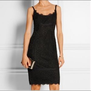 DVF Black lace dress size 12. Side zip. Worn once